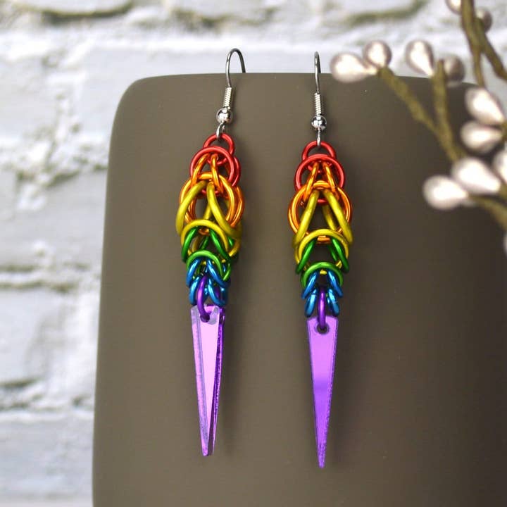 LGBTQ Rainbow Pride - Spike Earring for wholesale by Rebeca Mojica Jewelry