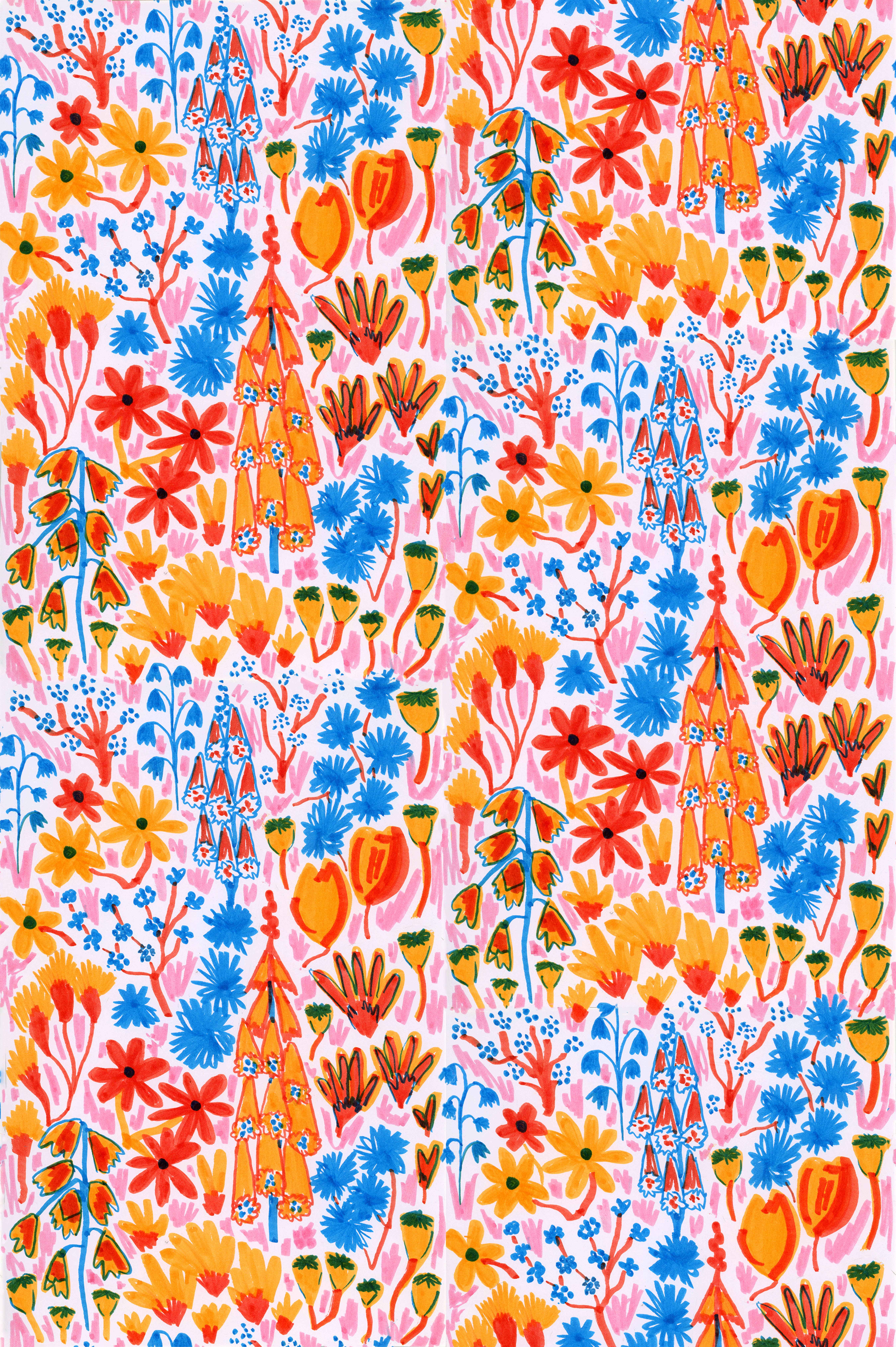 Rebecca Joy Ltd – wholesale Flat wrap – Midsummer Florals | Single Sheet Wrapping Paper | Botanicals2