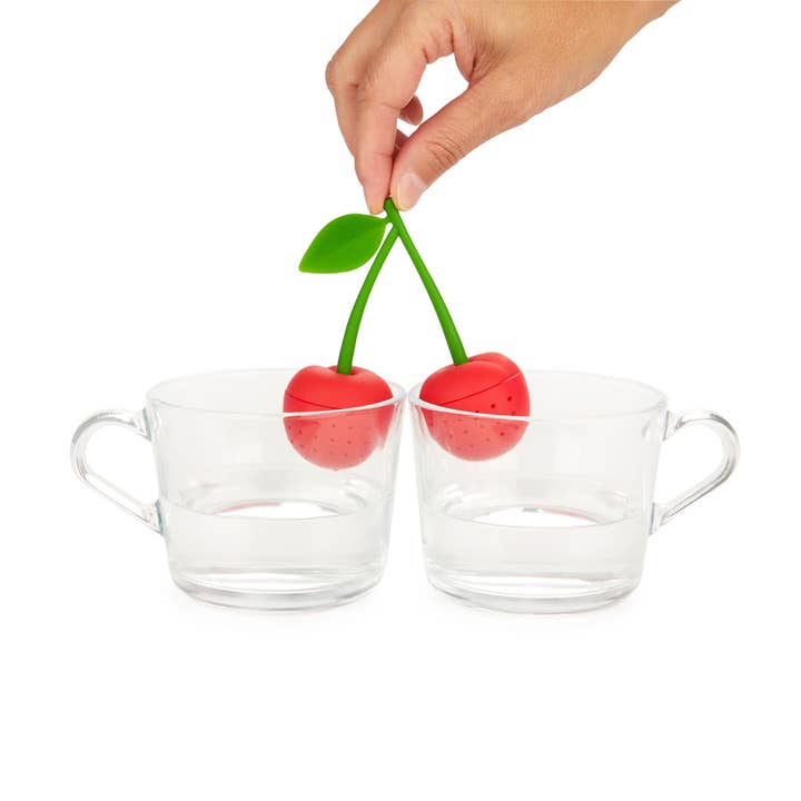 Balvi - Wholesale Tea Strainer/Infuser - Cherry red double tea infuser silicone9