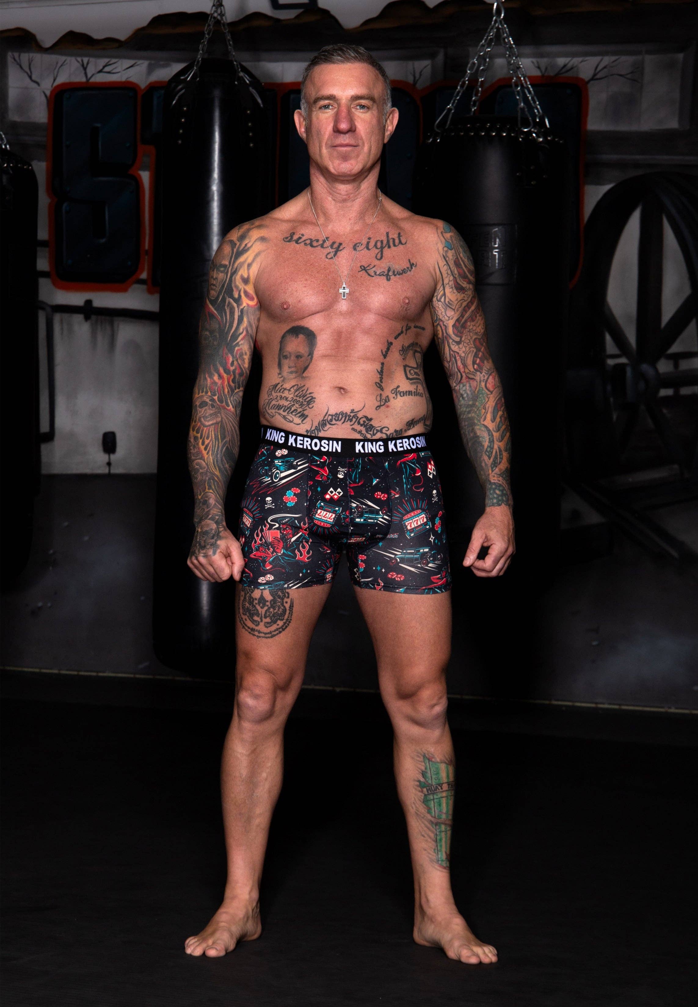 black Boxer Shorts "Rockabilly Devil" for wholesale on Faire3