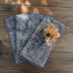 Cloth Napkins Set of 4 Organic Cotton Lavender Botanical Print