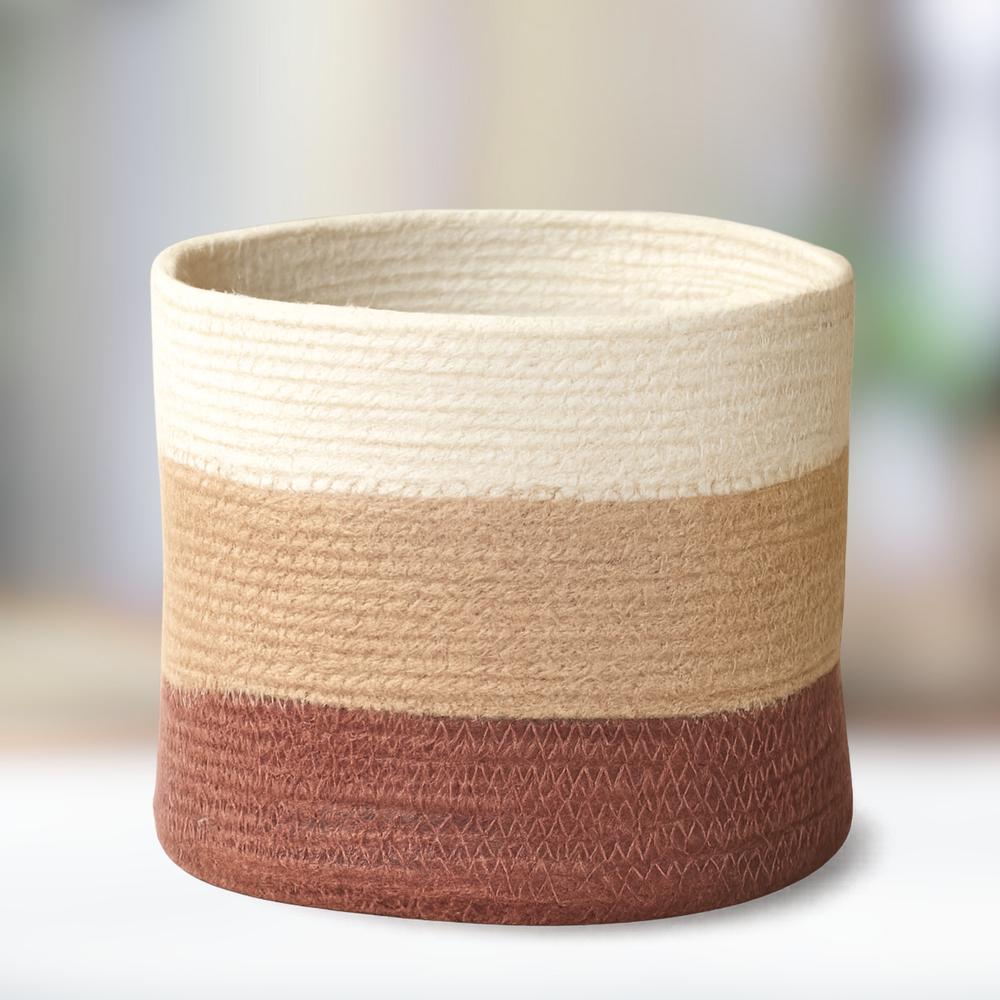 Liconte LLC - Wholesale Basket - Handmade Mid Size Jute Basket – Natural Storage Organizer0