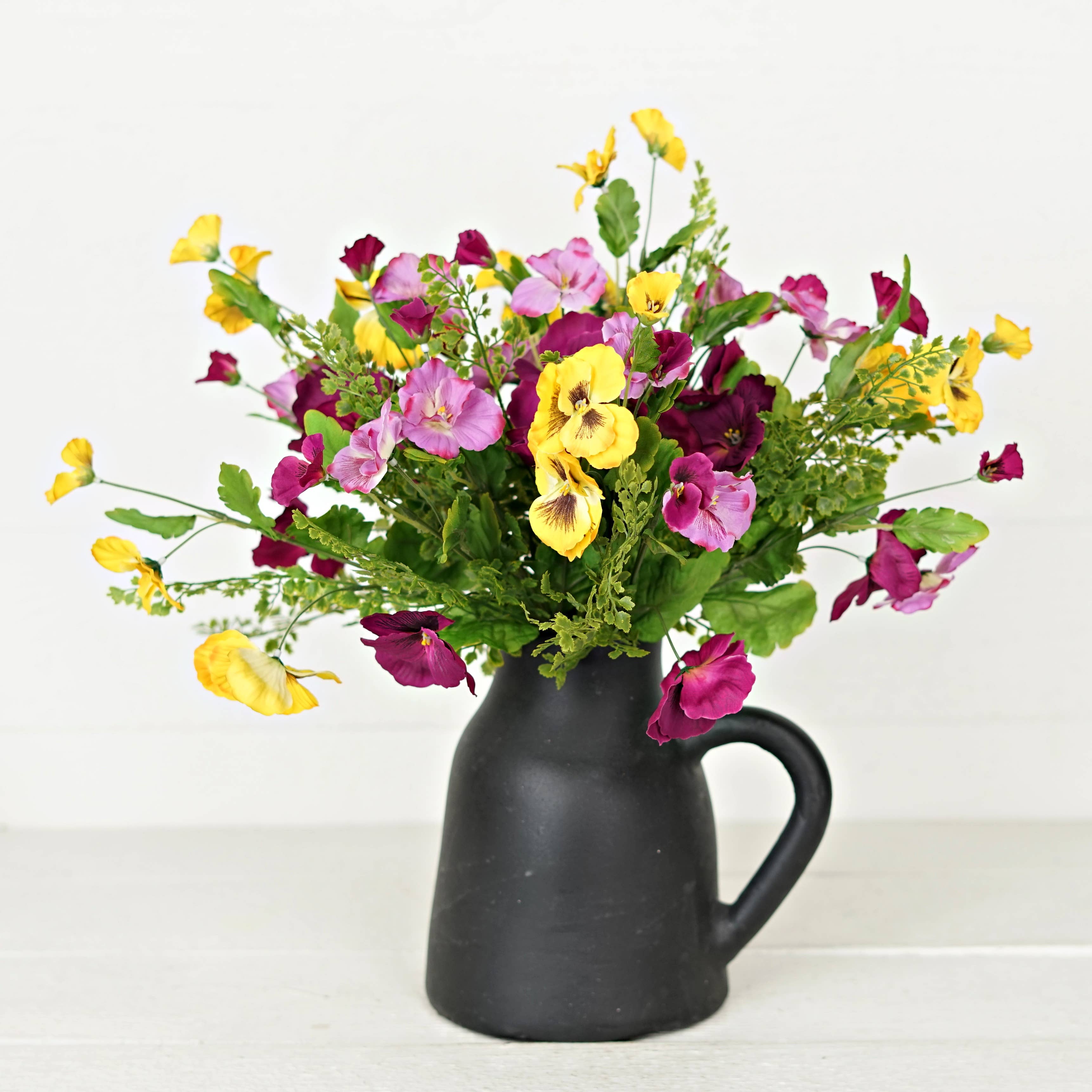 Impressive Enterprises, Inc. - Wholesale Artificial Flowers - 35206- 16in Bush-Mixed Pansy Garden-6