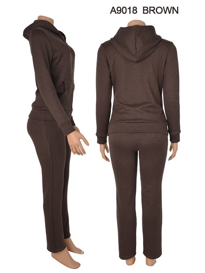 SSImport - Wholesale Lounge Set - Women's - A9018 2PCS/SET HOODIE JACKET AND PANTS MIX SIZES 12SET