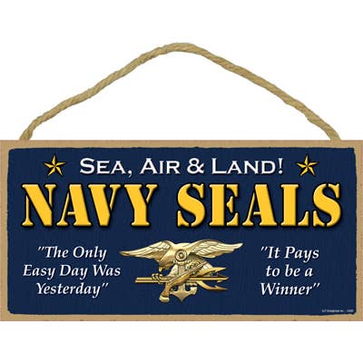 Military - Navy Seals 12,7 x 25,4 cm placa de madera, letrero al por mayor para venta al por mayor de SJT Enterprises, Inc.