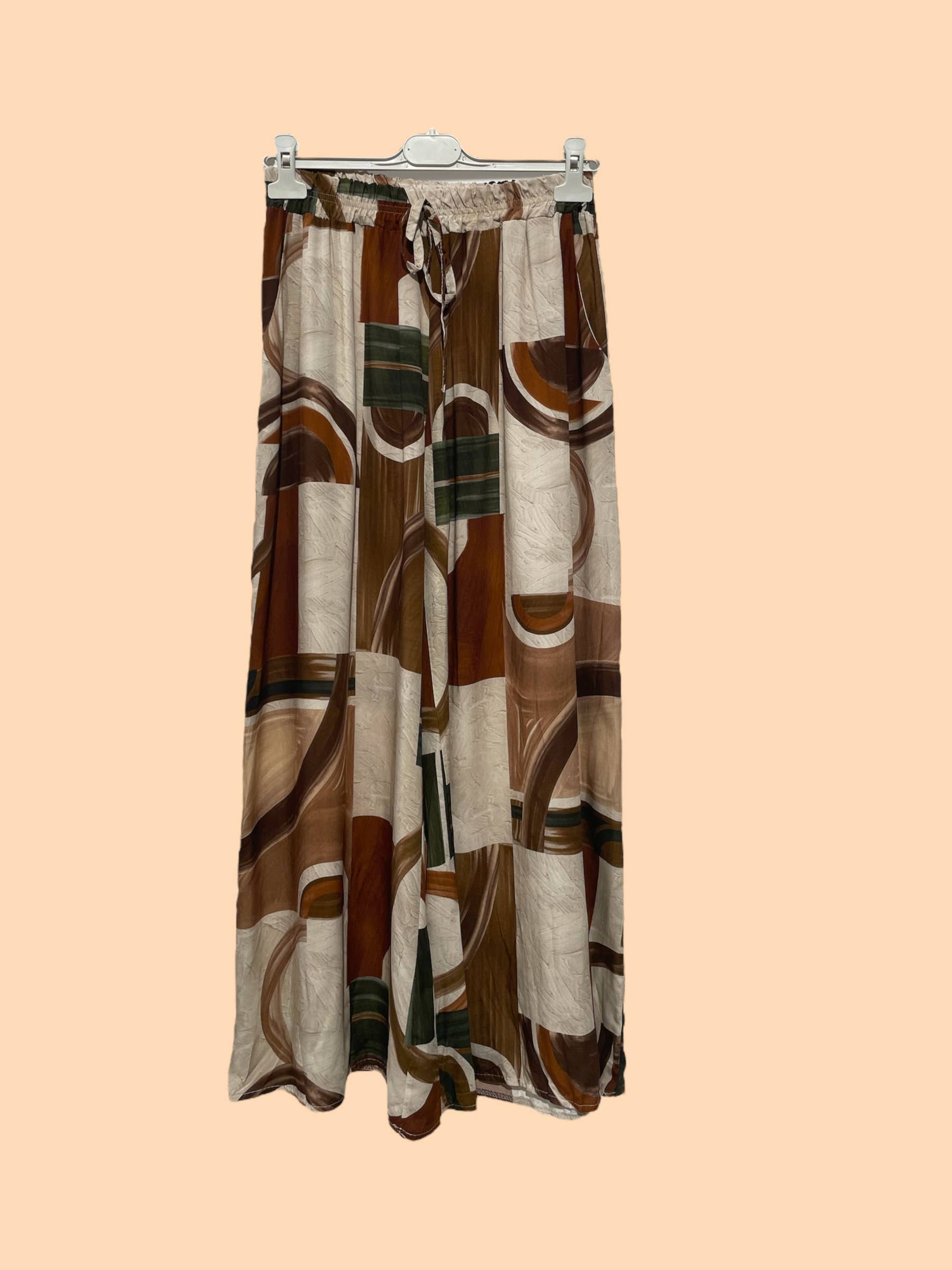 Nota bene – Calças - Mulher por atacado – Calças de viscose estampadas com cintura elástica Art 37188