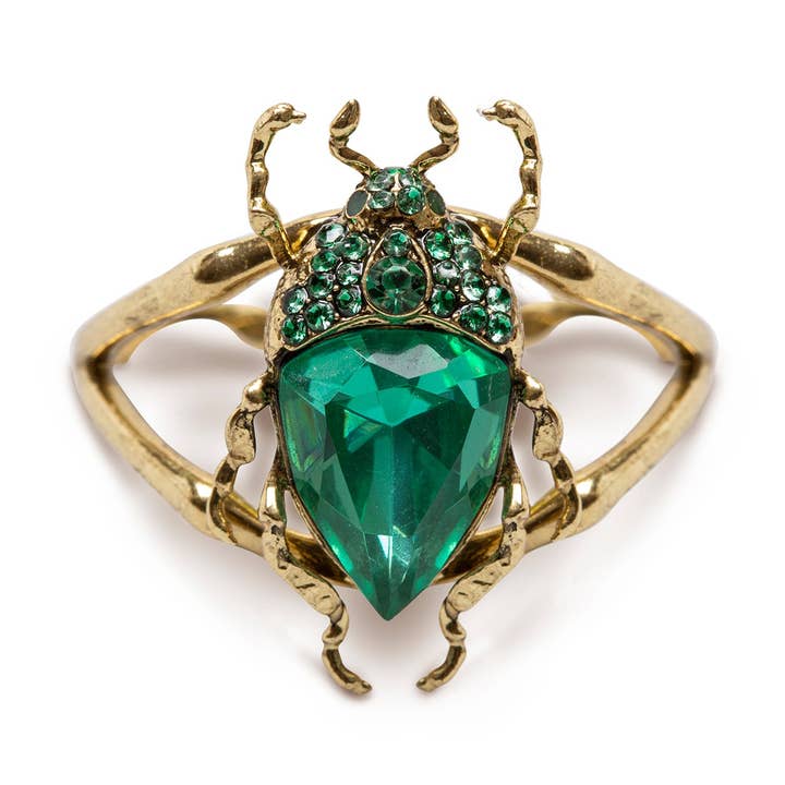 Anel Vintage Verde por atacado de Bill Skinner