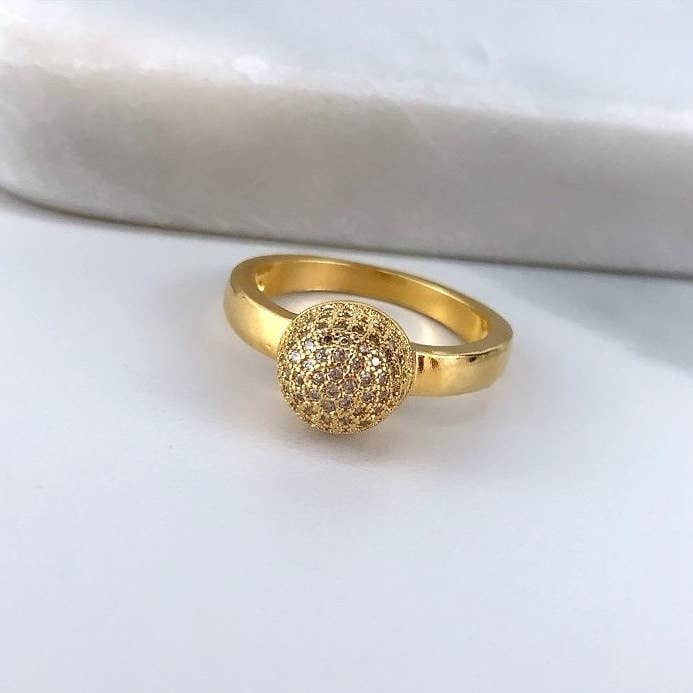 DIJU Jewelry - Wholesale - 18k Gold Filled Micro Pave Cubic Zirconia Dome Ring Wholesale Jewelry Supplies2