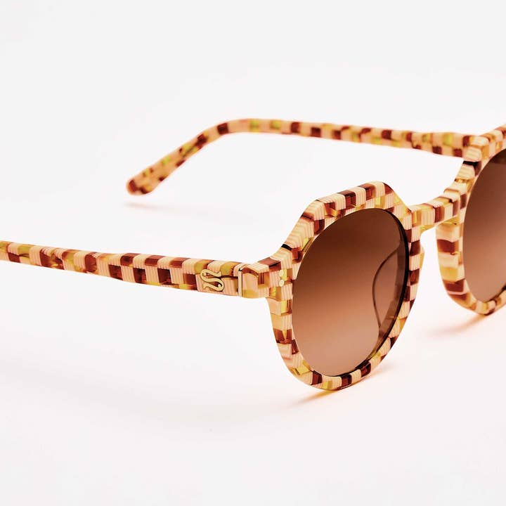 SARDINE - Wholesale Sunglasses – Unisex - SARDINE - Georgie - Toasted Moxie Checkered Sunglasses2