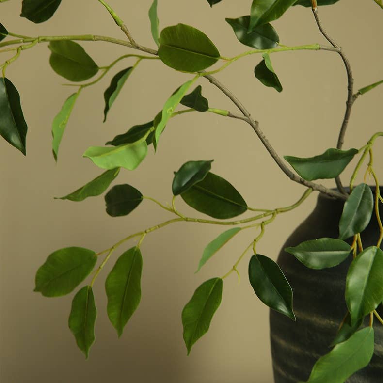 ACNITE(We cover U.S. import duties) - Venta al por mayor Plantas artificiales - Hoja verde artificial para jarrón Hojas de árbol de banyán para el hogar5