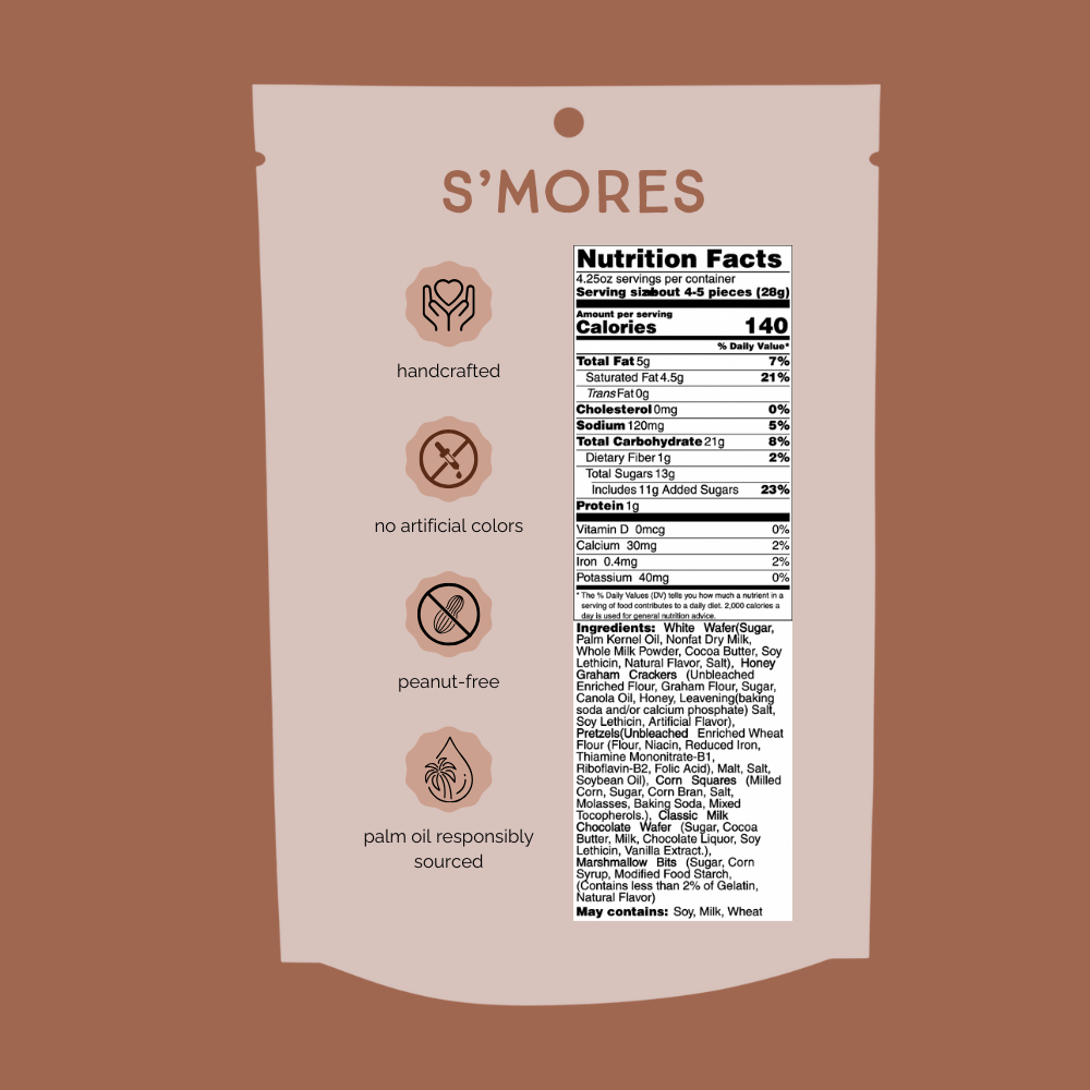 Chunk Nibbles - Wholesale Pretzels - S'mores Chunk Nibbles 4.25oz Pouch4