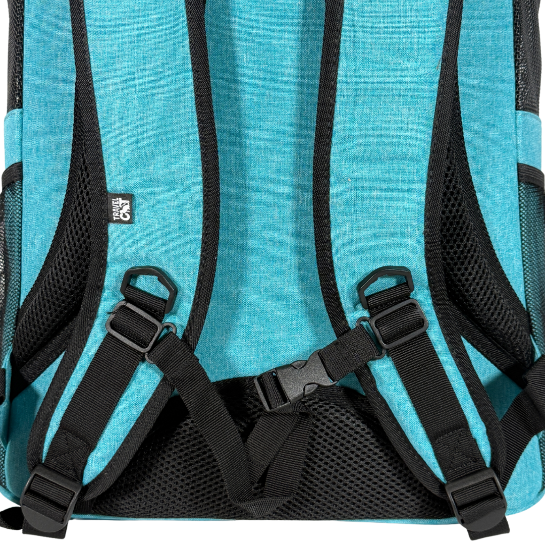 "The Fat Cat" Cat Backpack in Aqua - For Larger Cats for wholesale on Faire12