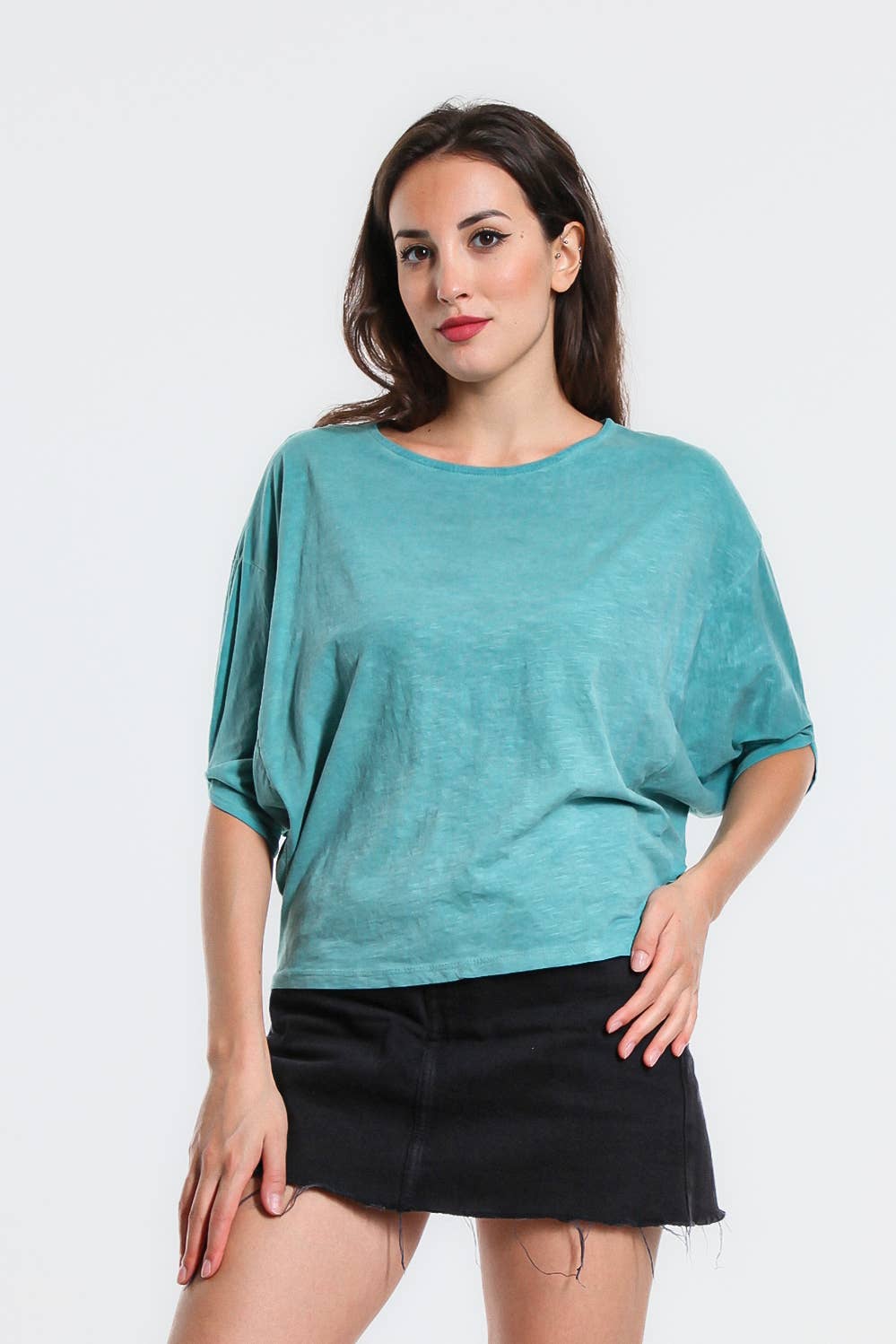 TINA Stephens Italy/Tees By Tina - Wholesale T-Shirt - Women's - Omaria Batwing Crop Top (BSS171)7