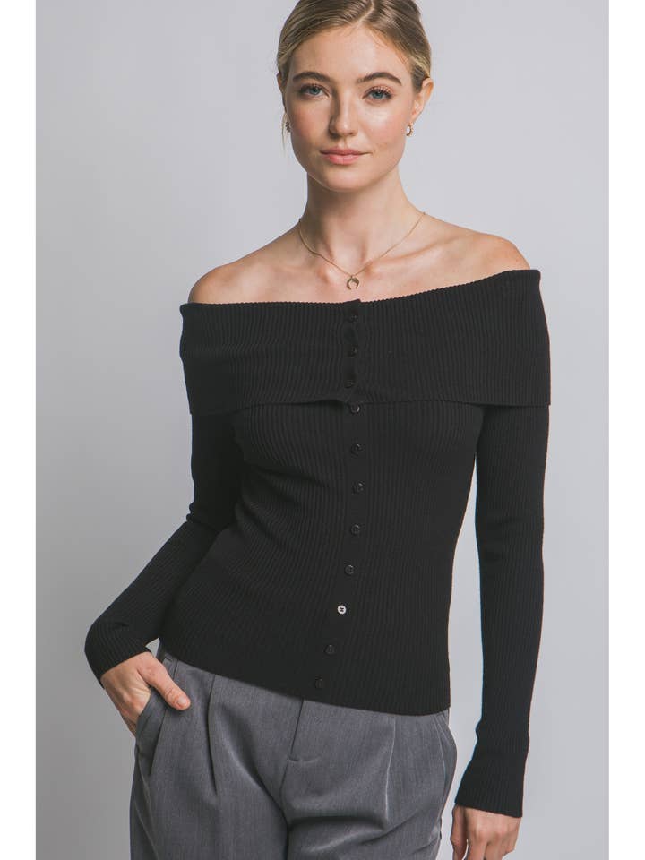 Axelbandslös ribbad koftatopp för wholesale av ITSSY