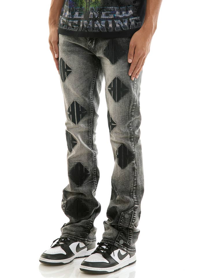 KDNK - Wholesale Jeans - Men's - EMBROIDERY FLARE JEANS7