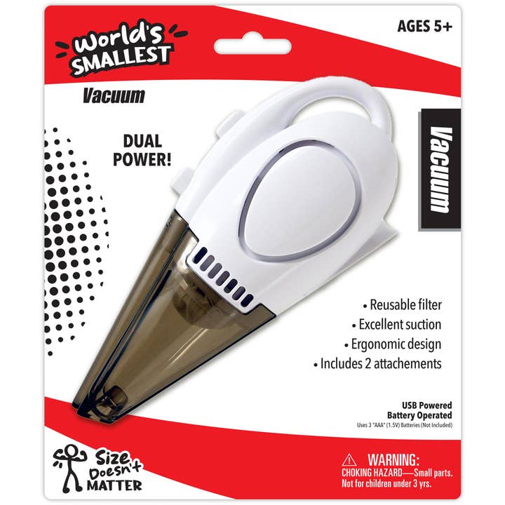 World's Smallest Vacuum - Dual Powered for wholesale by Variety Distributors