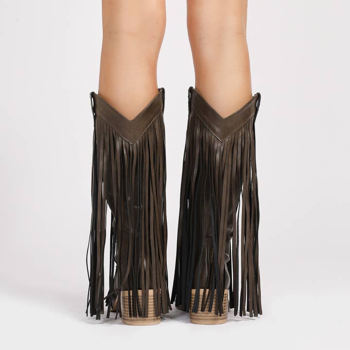 U R My Sunshine - Wholesale Cowboy Boots - Women's - 25153 Women Fringe Cowboy Boots Western Tassel Mid Calf4