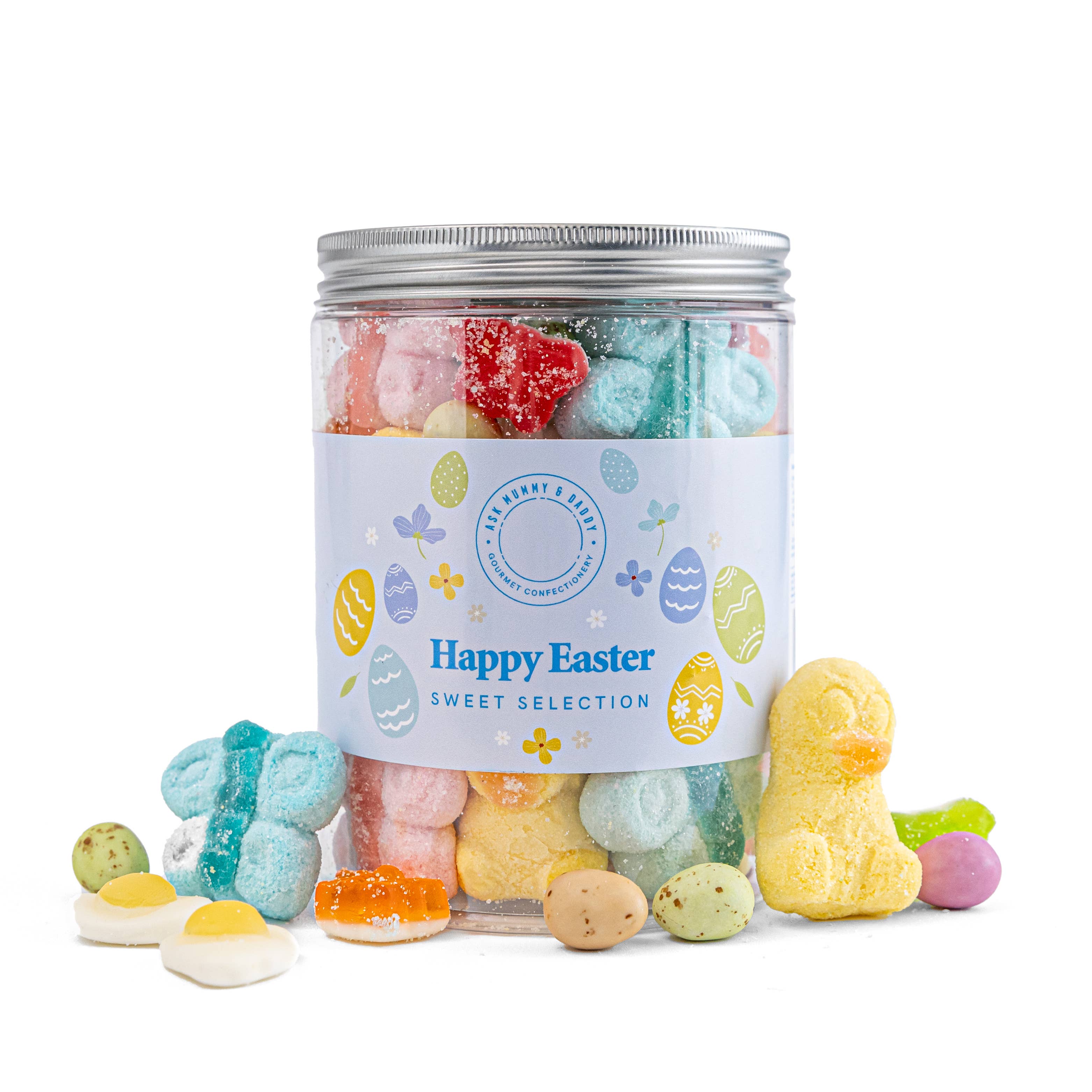 Ask Mummy & Daddy – wholesale Gummy – Happy Easter Sweet Selection Tub0