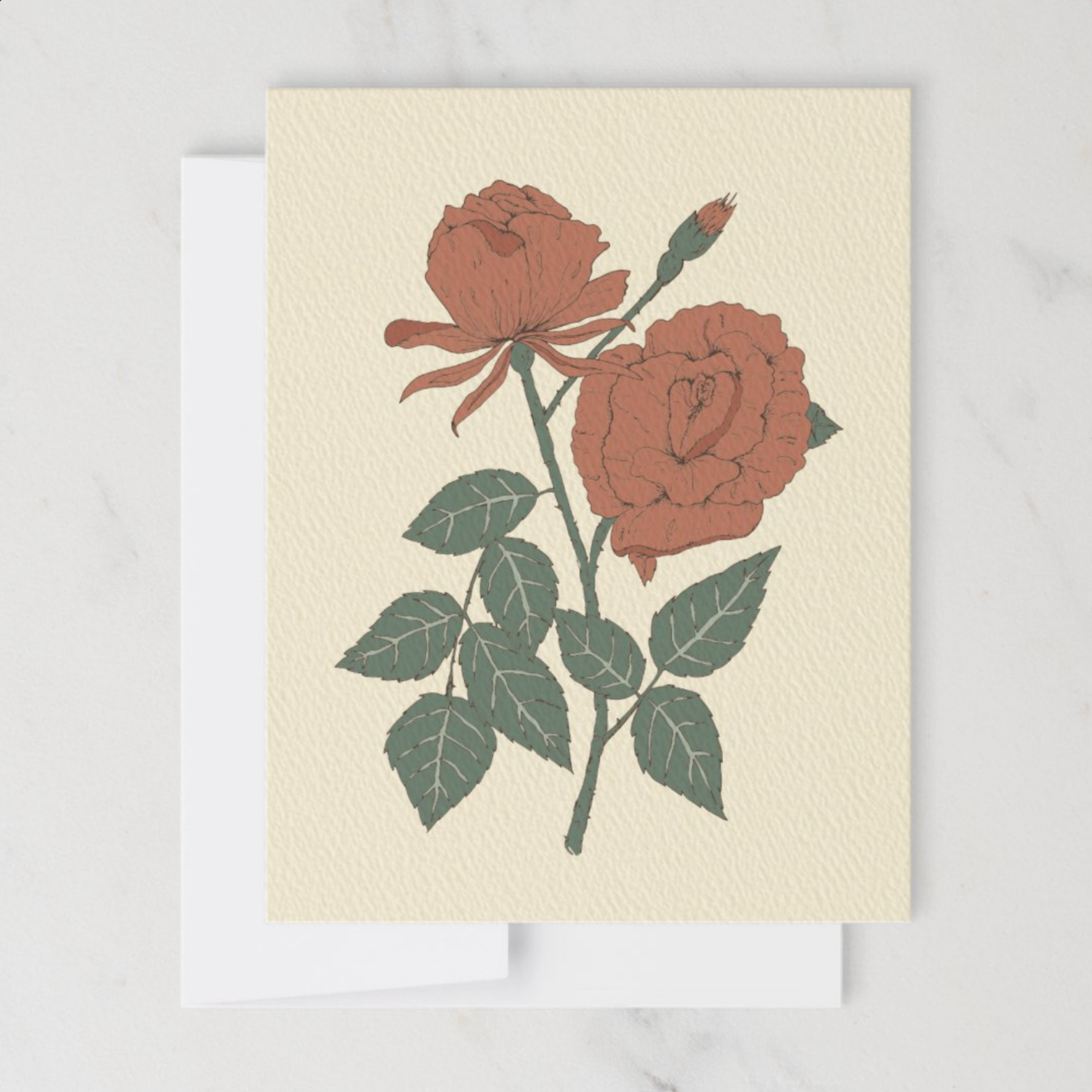 annalisa v. sawtell - Wholesale Everyday Greeting Card - Rose (Promise of Strength) | Botanical Greeting Card | A26