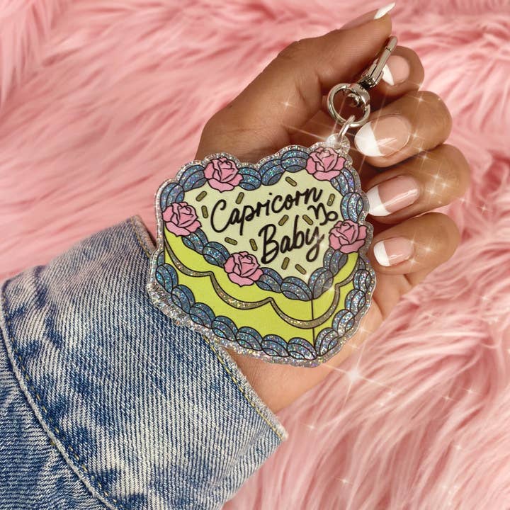 Wildflower + Co. - Wholesale Keychain - Women's - Zodiac Cake Bag Charm / Keychain