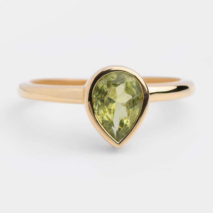 Malmö- 18K gouden Vermeil Peridoot parelring voor wholesale door Zafeer