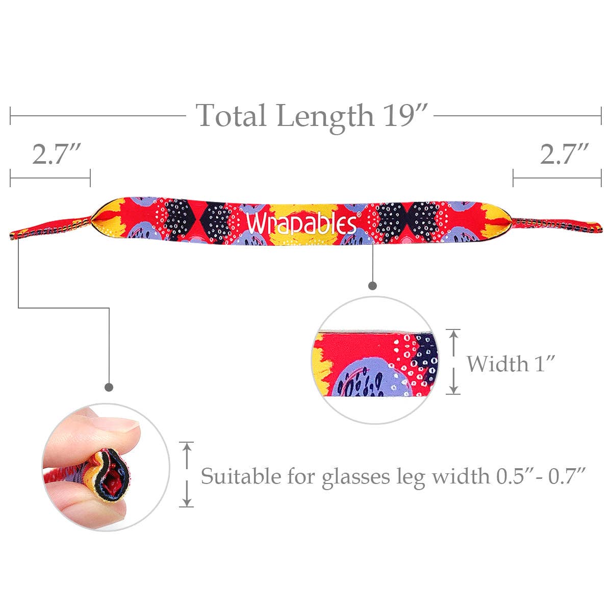 Wrapables.com - Vente Cordon à lunettes de vue / de soleil – femme - Support à lunettes réglable Wrapables, sangle pour lunettes de soleil5