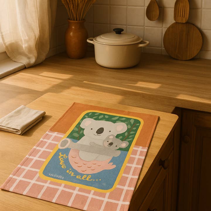 Suki McMaster - Wholesale Tea towel - Kitchen Tea Towel - Koala Sardine by Suki McMaster (NEW)1