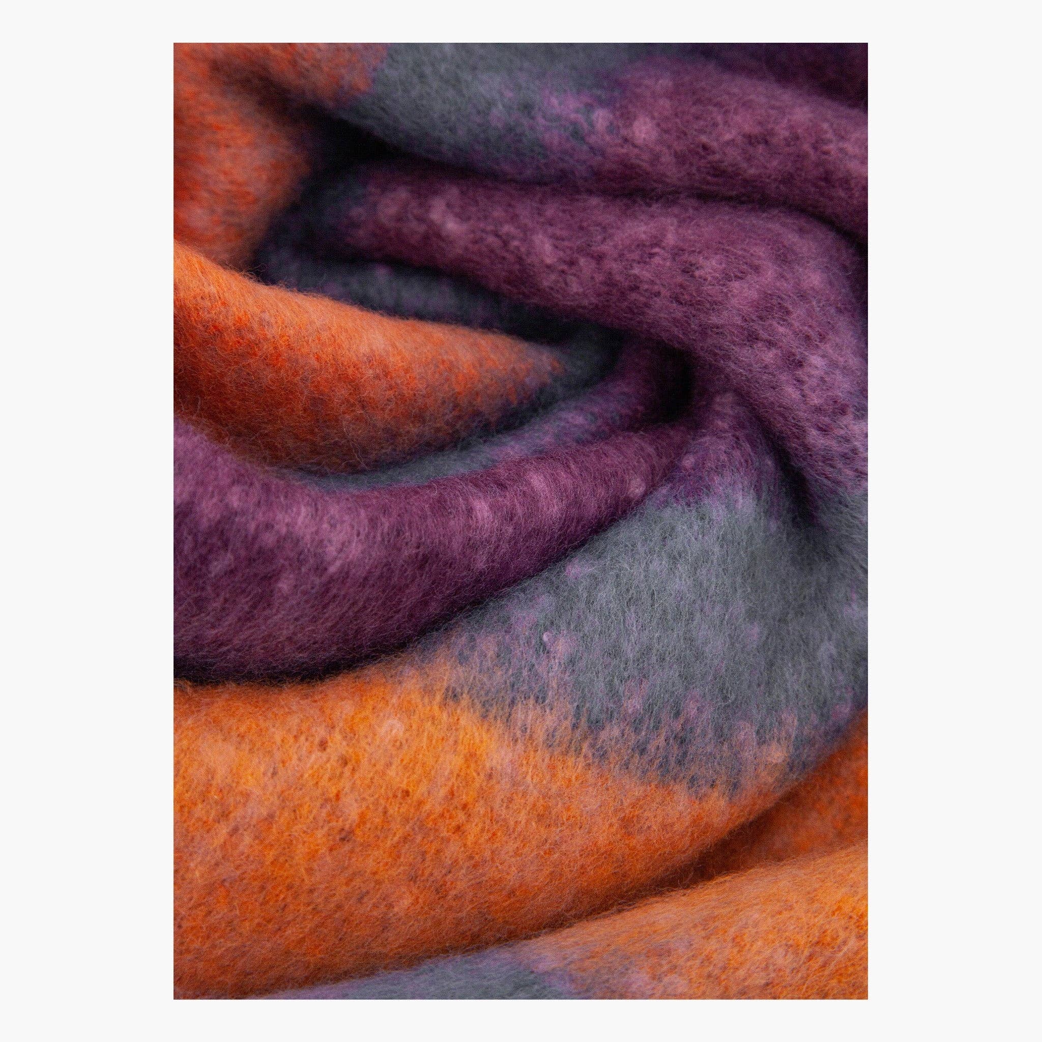 Sarta Accessories - Wholesale Scarf - Women's - Blair Lilac/Orange Colour Block Stripe Heavyweight Scarf1