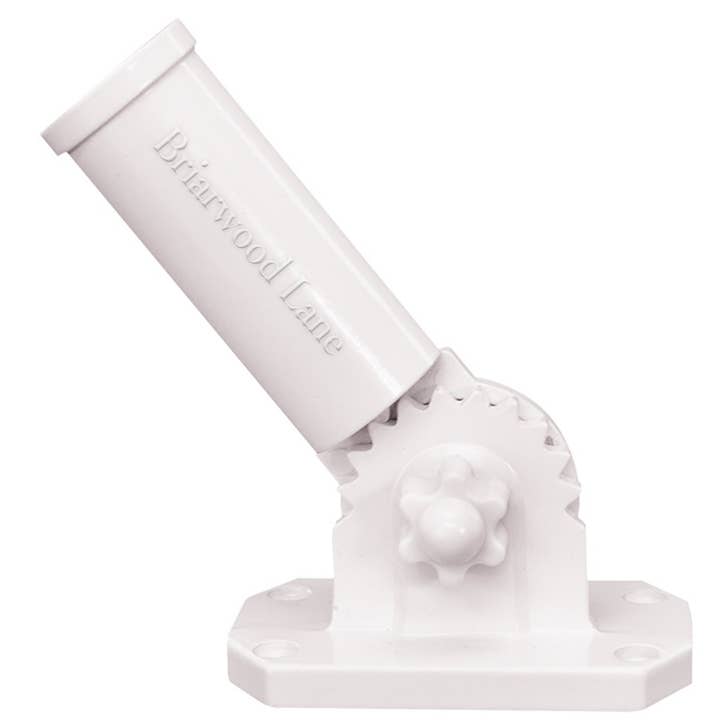White Adjustable Flag Pole Bracket for wholesale by Briarwood Lane