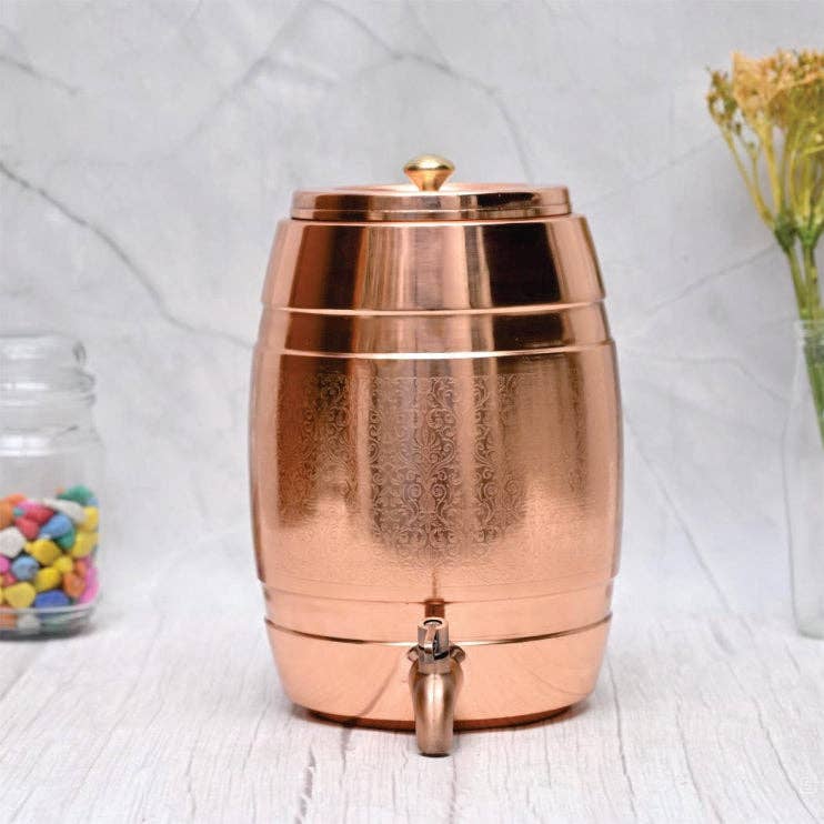 SAMA Homes – wholesale Drink dispenser – Pure Copper Water Dispenser Barrel Mid Etching Designed.0