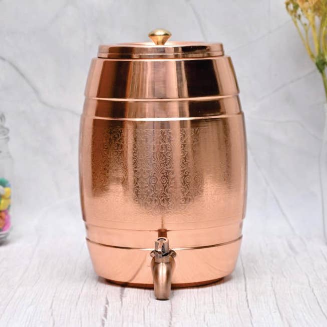 Pure Copper Water Dispenser Barrel Mid Etching Designed. for wholesale by SAMA Homes