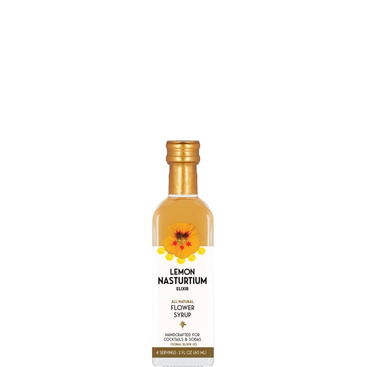 Floral Elixir Co. – Engroshandel Cocktailmix/sirup – Citron Nasturtium Elixir. Helt naturlig cocktail & sodasirup.