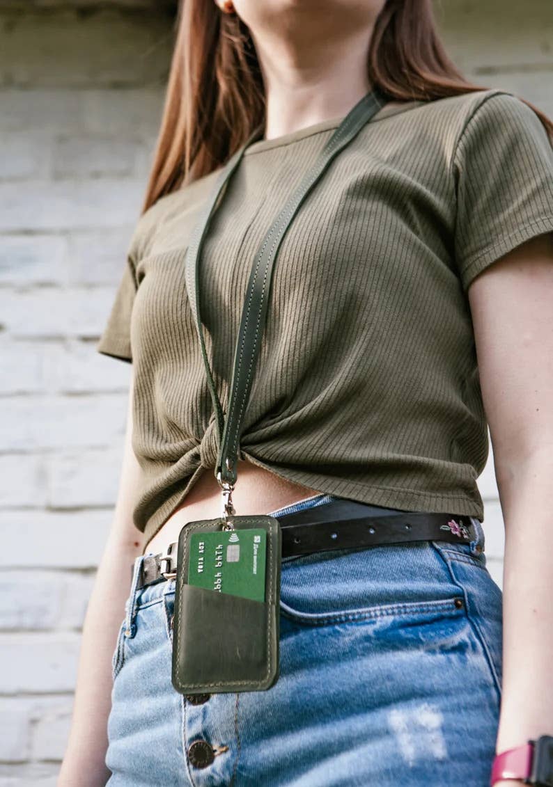 Pikore - Wholesale Card Holder - Unisex - Leather ID Card Holder with Lanyard3