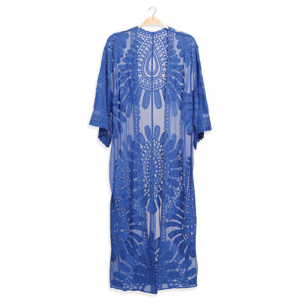 Fashion City – Engroshandel Strandbadekåbe – Dame – Solid Blomstret Blonder Cover-Up14