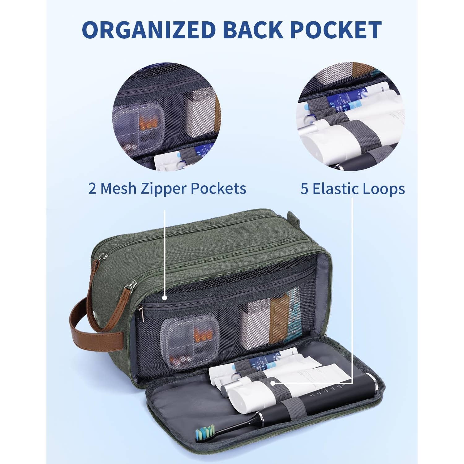 wandf – Engroshandel Toilettaske - Unisex – Canvas & læder Dopp Kit rejse vandafvisende barbertaske23