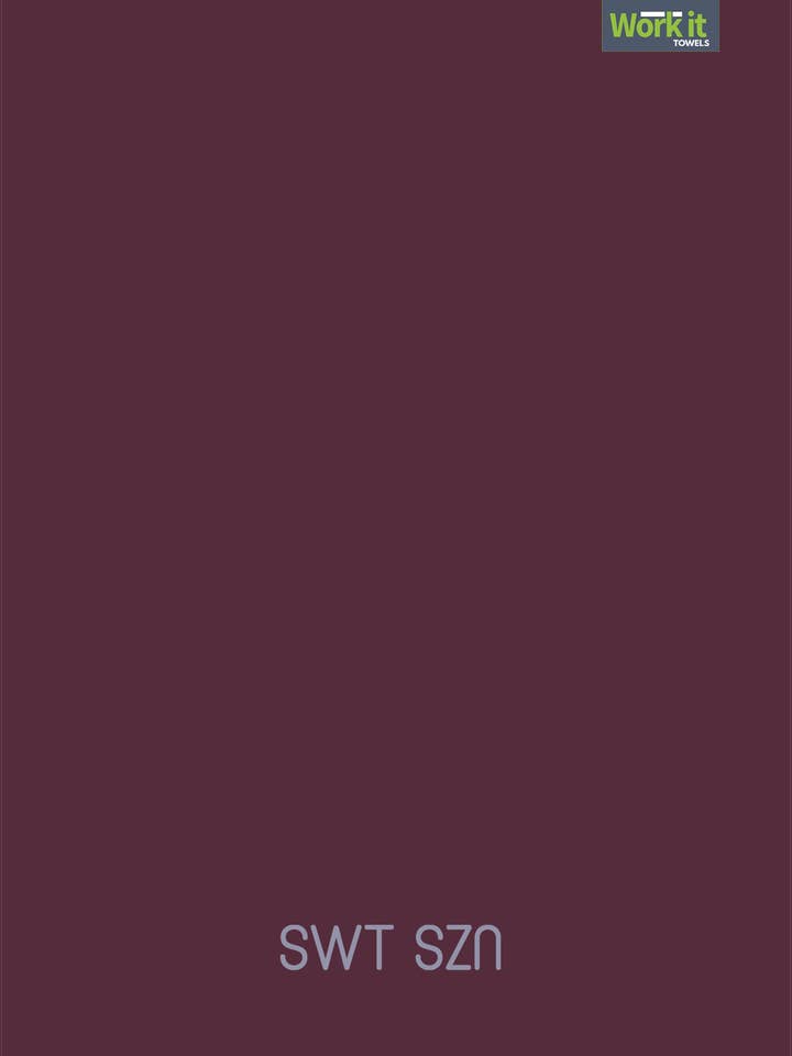 Wine color SWT SZN premium gym towel for wholesale by Work It Towels