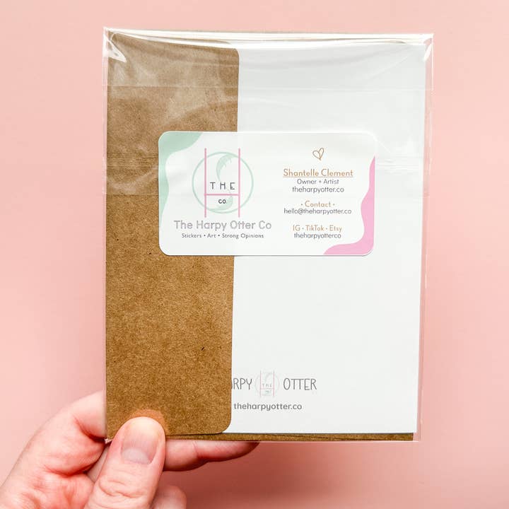 The Harpy Otter Co - Wholesale Stationery/Notecard Set - Gay Pride Floral Notecard4