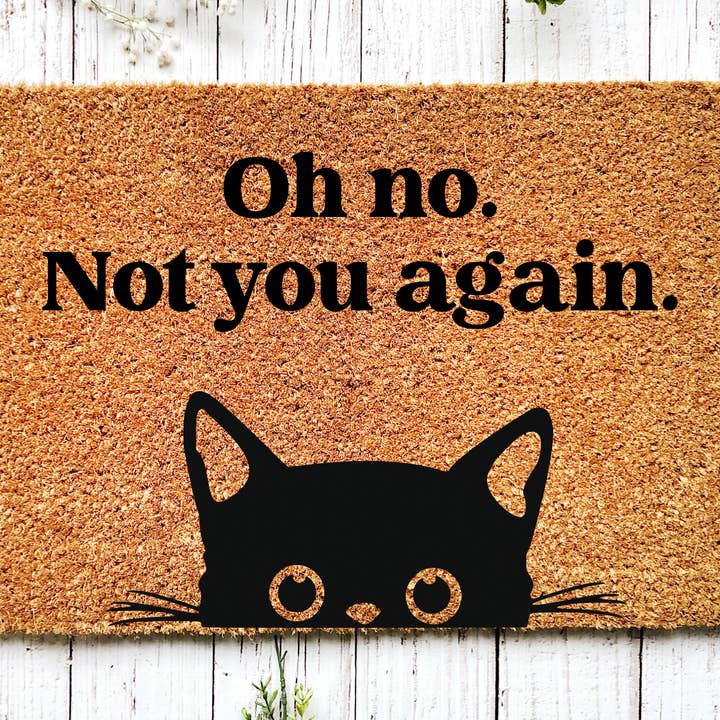 Felpudo, oh no, no tú otra vez. Felpudo Cat DECOE-CM-088 para venta al por mayor de DecoExchange