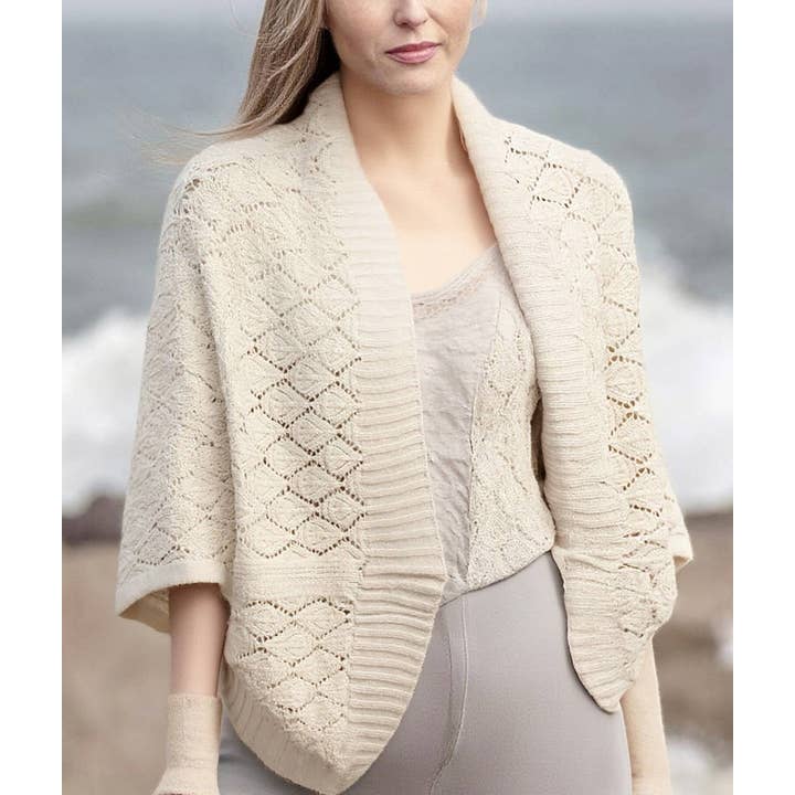 JC Sunny Fashion – wholesale Wrap - Dam – JC063314 Vintage Elegant Hollow Fladdermusärm Tröja / Kofta2