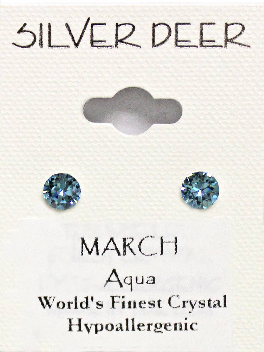 Silver Deer Crystal - Wholesale Stud/Post Earrings - 48 pr. Birthstone Earring Collection on Easel Board (5mm)3