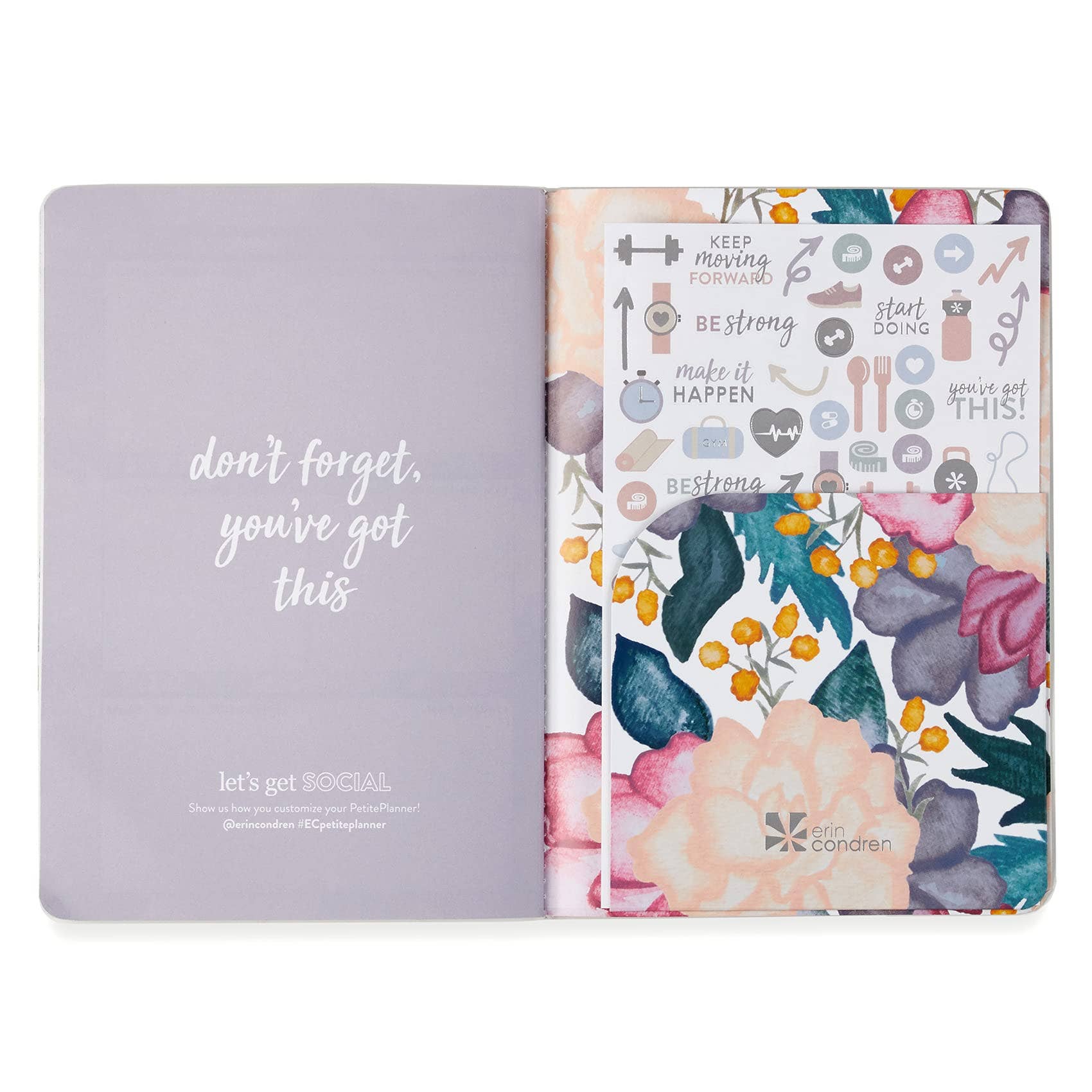 Erin Condren Design - Wholesale Journal/Diary - Wellness Log Petite Planner - Watercolor Bouquet5