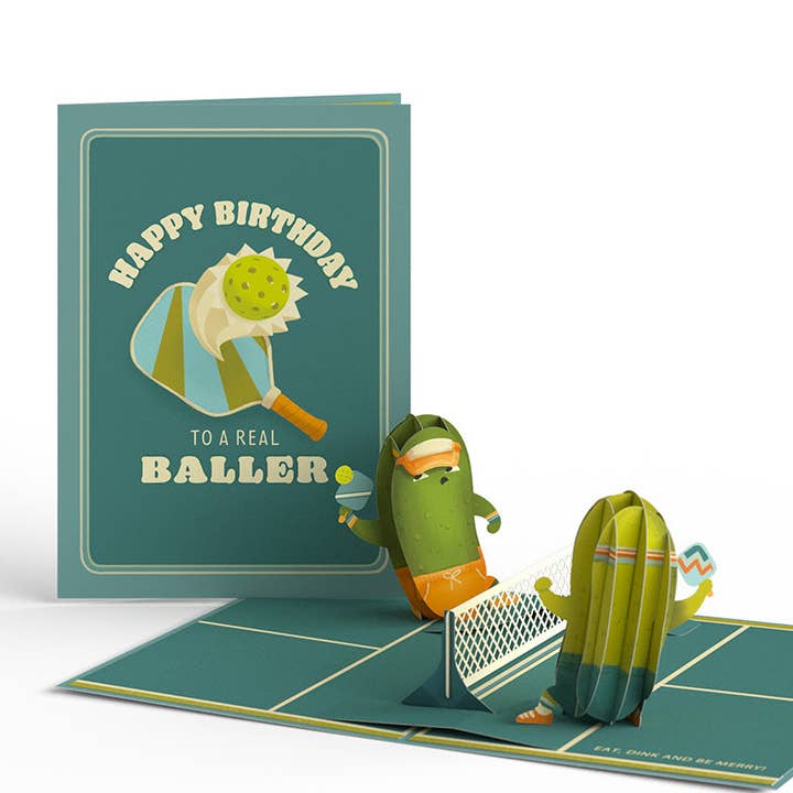 Lovepop Cards - Wholesale Birthday Card - Pickleball Birthday Baller Pop-up Card 5x7", Game Day2
