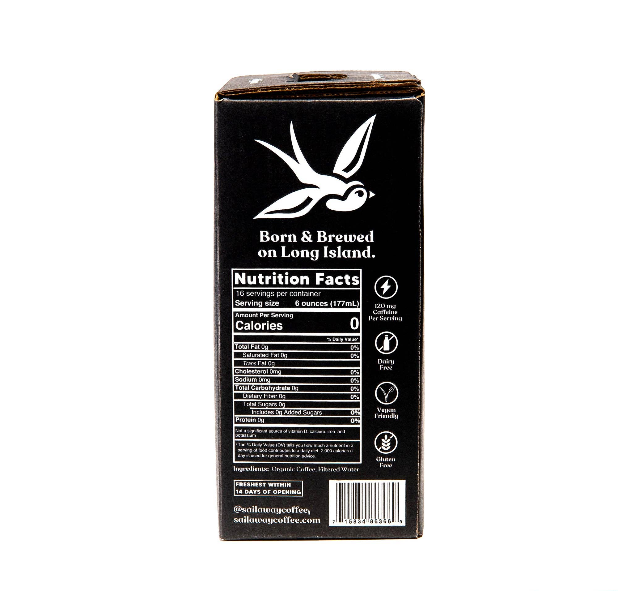 Sail Away Coffee Co. - Wholesale Iced Coffee/Cold Brew - Cold Brew 96oz Box Tap – Ready-to-Drink, CLASSIC BLACK 2