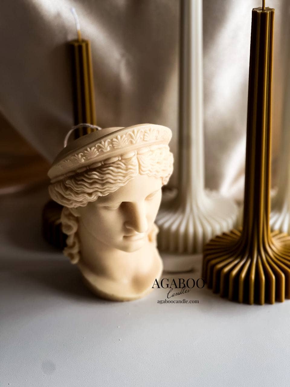 Agaboo Candle - Wholesale Novelty Candle - Hera Greek Goddess Bust Statue Candle 7.5x4in - Sculptural15