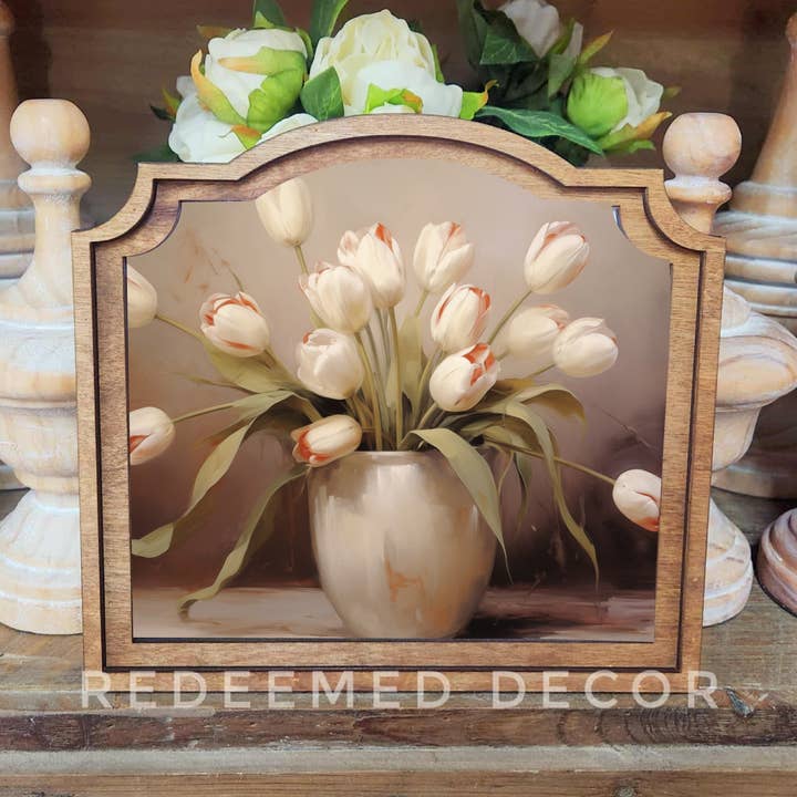 Redeemed Decor – wholesale Decorative tabletop object – Provincial Tulips Framed Art 0