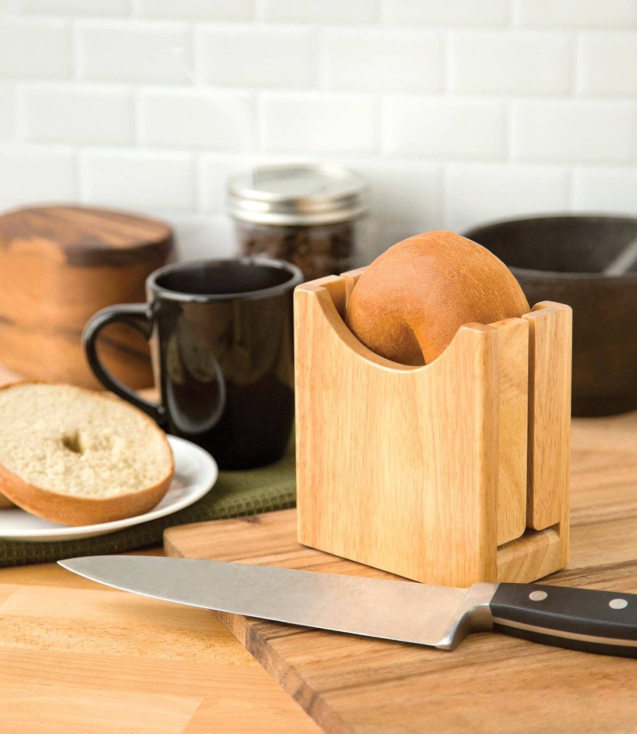 Fox Run Brands - Wholesale Kitchen Tool/Gadget - Fox Run Bagel Cutter and Holder, 3" x 5.25" x 3"2