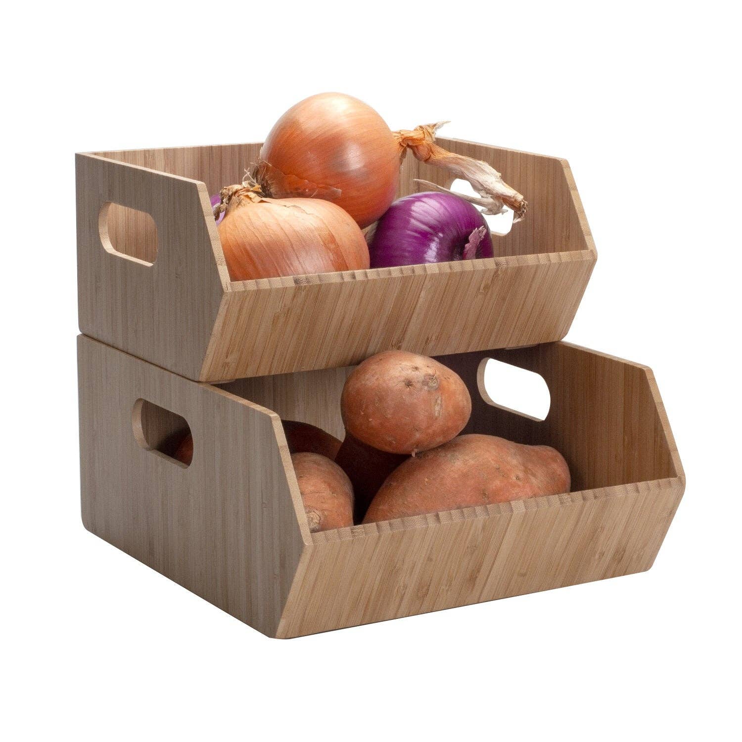MobileVision - Wholesale Kitchen Storage/Organizer - Bamboo XL Storage Bins 2 PC Set6