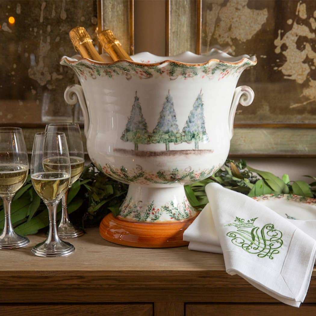 Arte Italica & Crown Linen Designs - Vendita all'ingrosso Vasi per piante - Cachepot con piedini Natale - Natale1