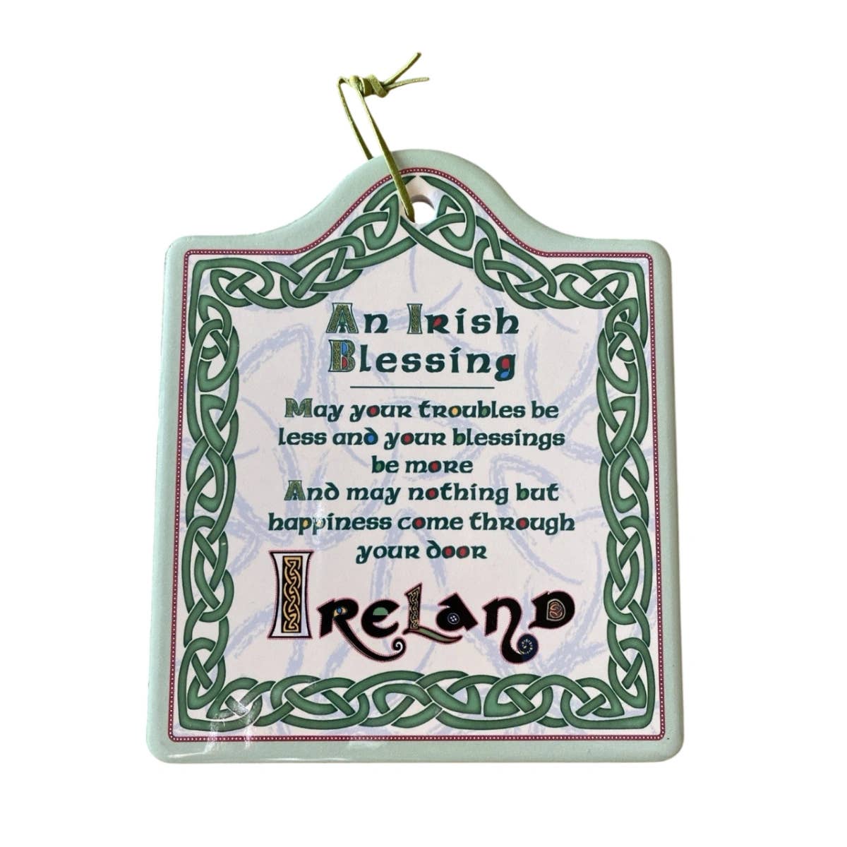 Dublin Gift Company – wholesale Trivet – Irish Blessing Ceramic Trivet - Celtic Knot Design