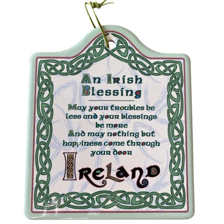Dublin Gift Company – wholesale Trivet – Irish Blessing Ceramic Trivet - Celtic Knot Design0
